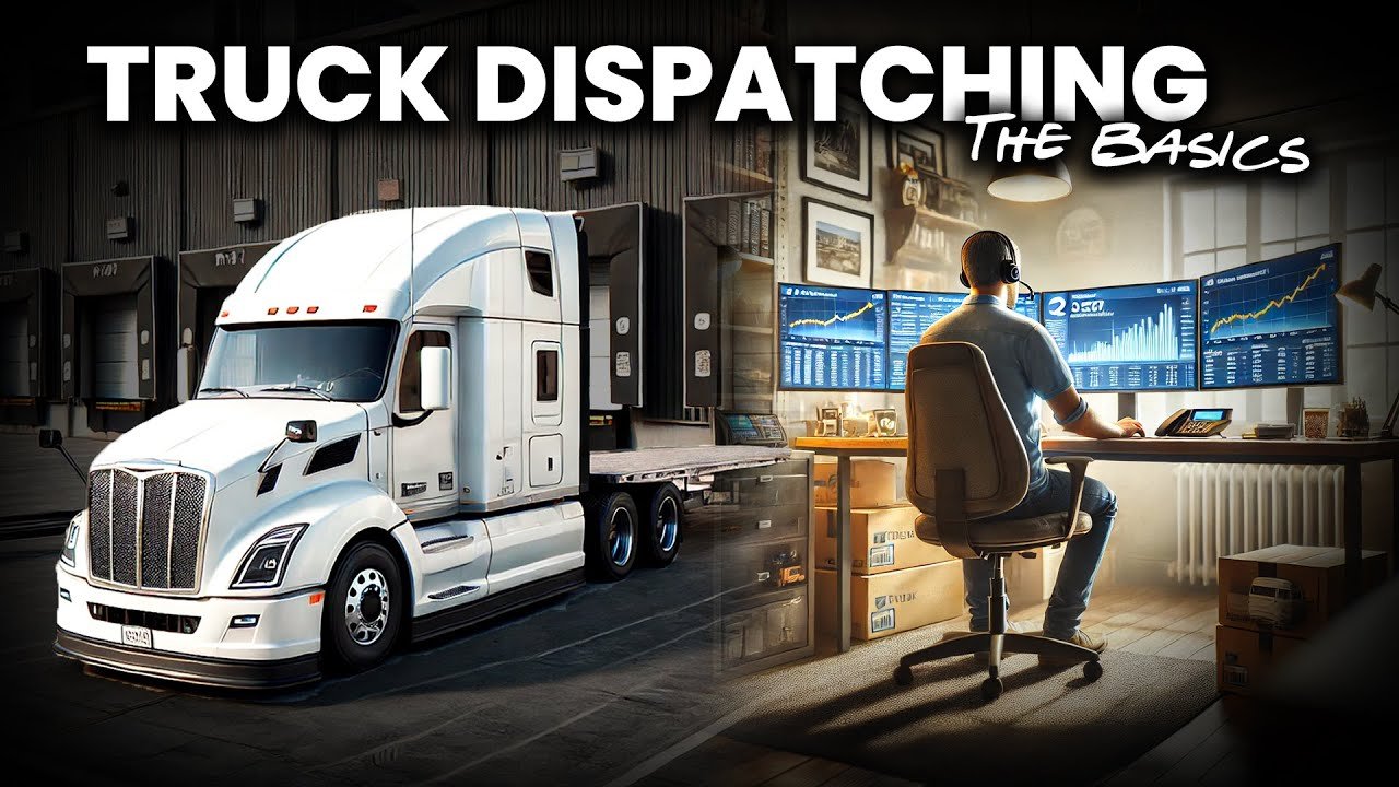 Owner operator truck driver comparing dispatching services for truckers with load boards on laptop